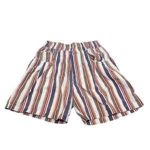 Vintage 80s Large No Boundaries Striped Red Blue Shorts-‎ Preppy Y2K Mom Jeans